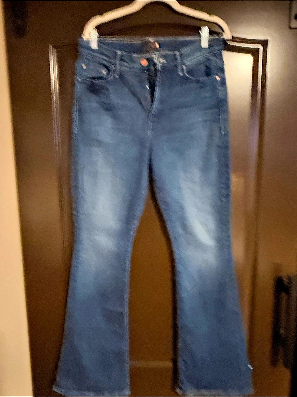 MOTHER The Weekender Blue Flare Jeans